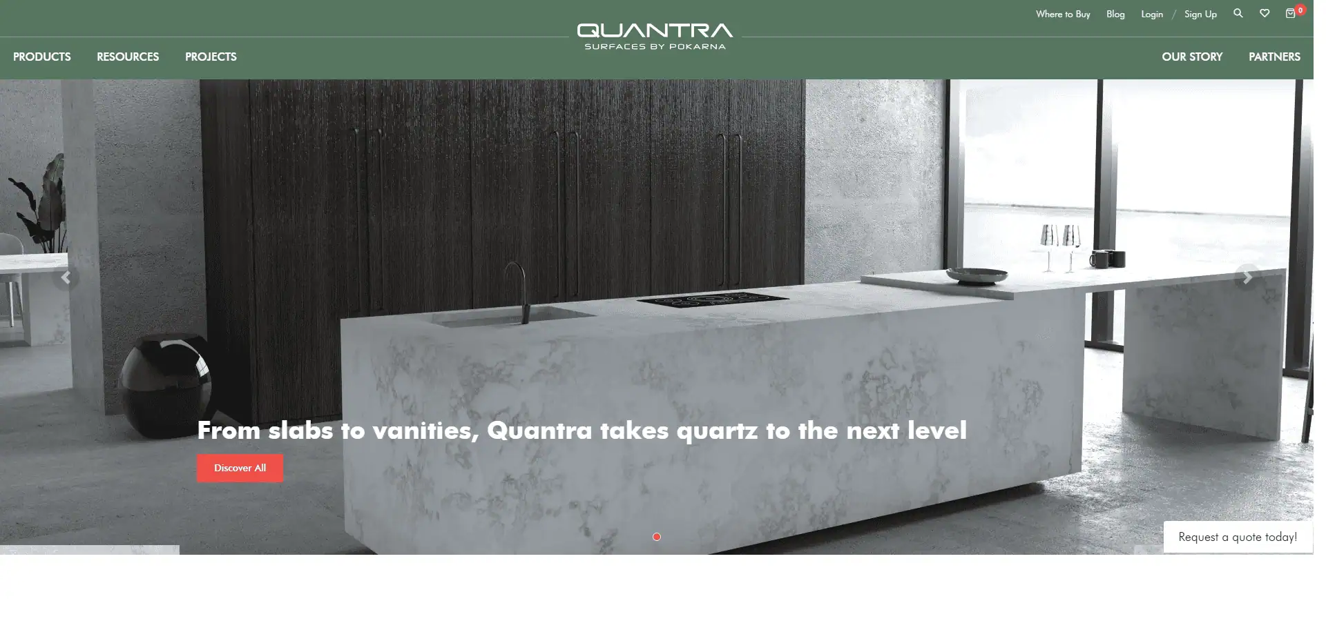 Quantra website homepage screenshot